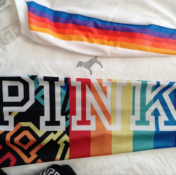 RARE HTF VS PINK LG SHIRT 2018, MED LEGGINGS GORGEOUS OUTFIT - Picture 10 of 16